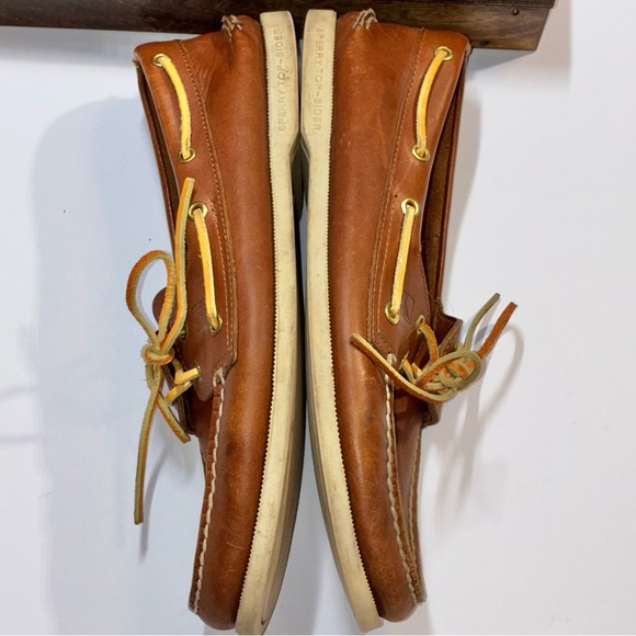 Sperry Top Sider Men's Authentic 2-Eye Boat Shoe, Size 12M Tan Brown Preppy - Picture 7 of 9